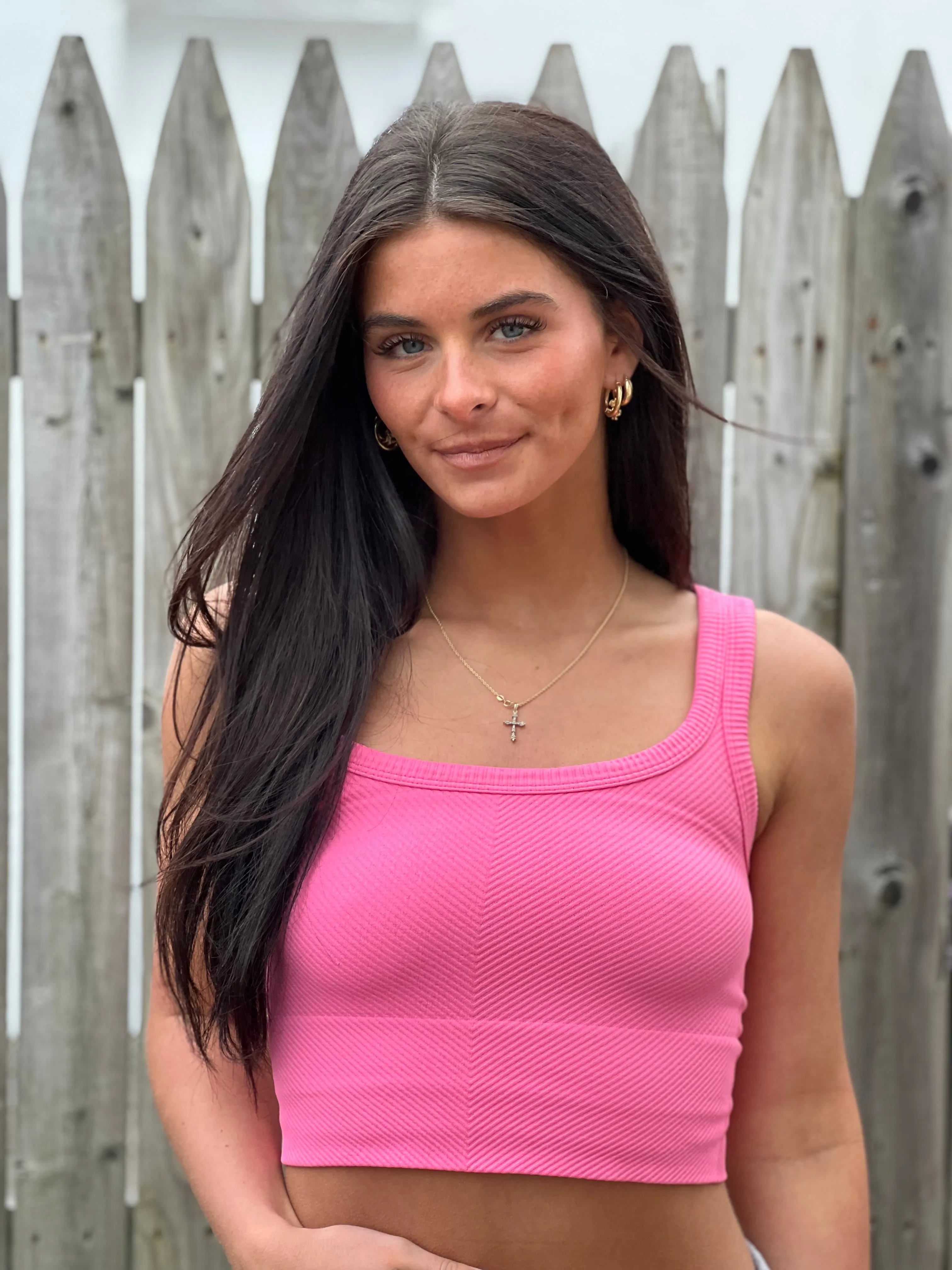 Chevron Rib Crop Tank
