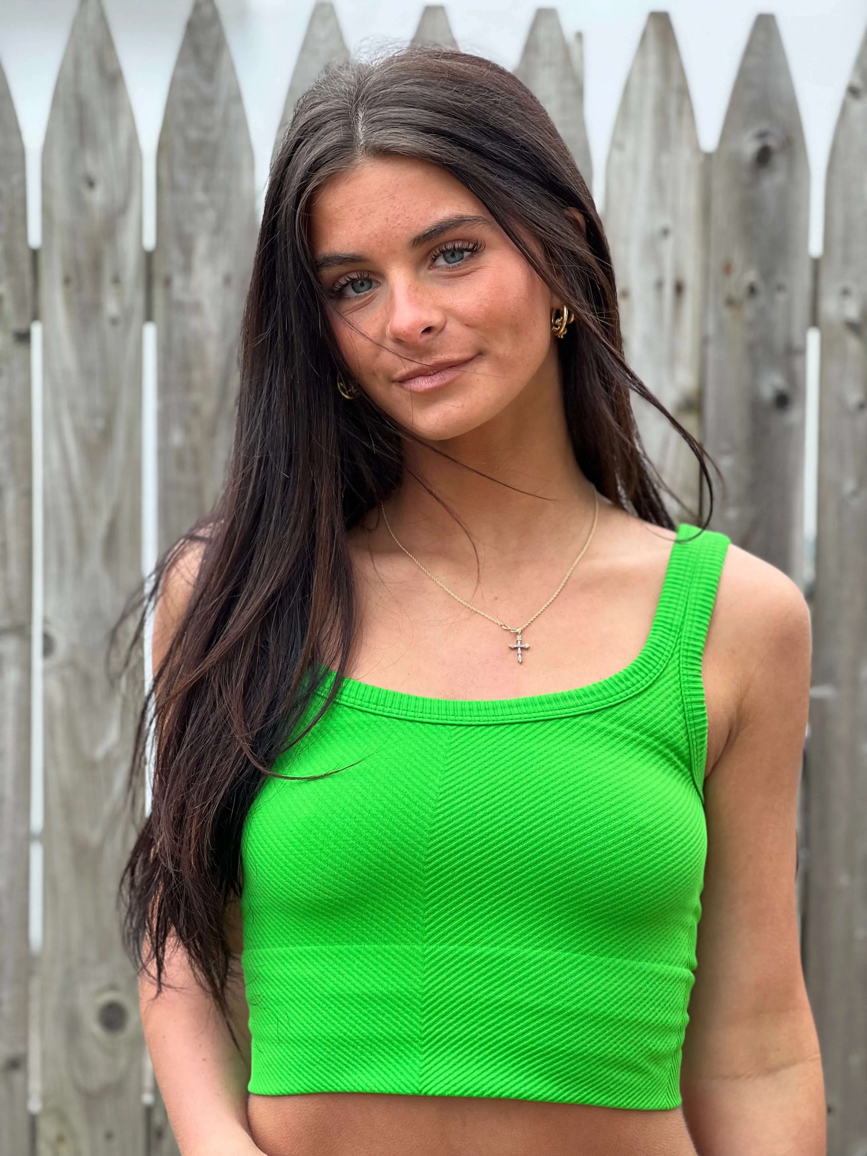 Chevron Rib Crop Tank