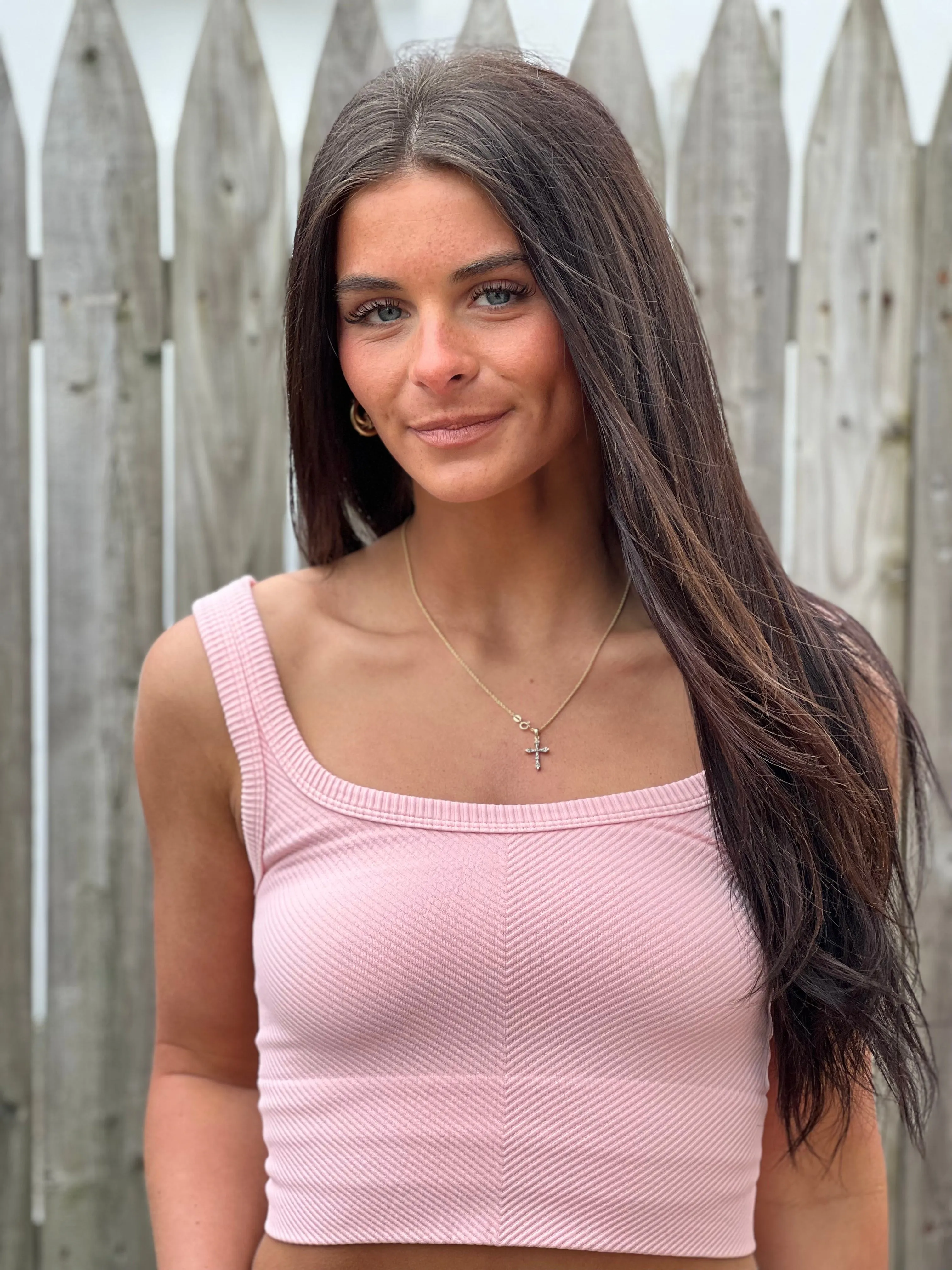 Chevron Rib Crop Tank