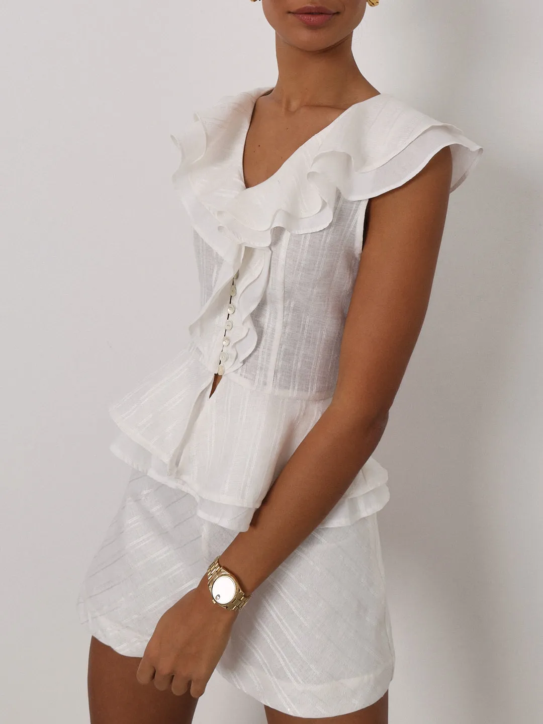 Colette High Waist Shorts | Ivory