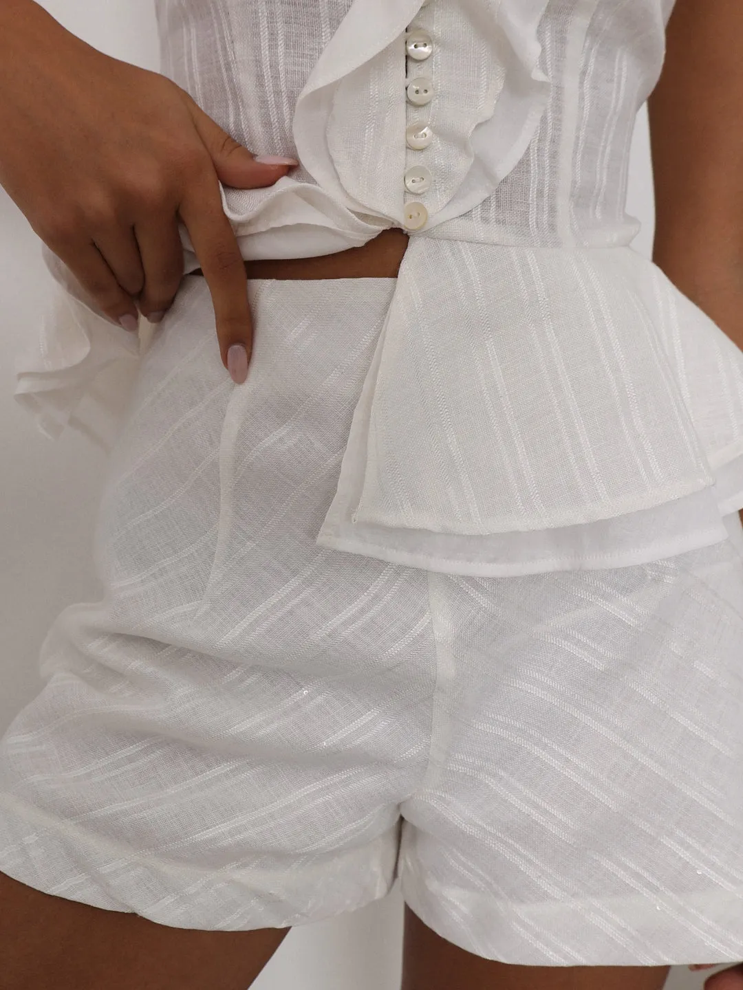 Colette High Waist Shorts | Ivory