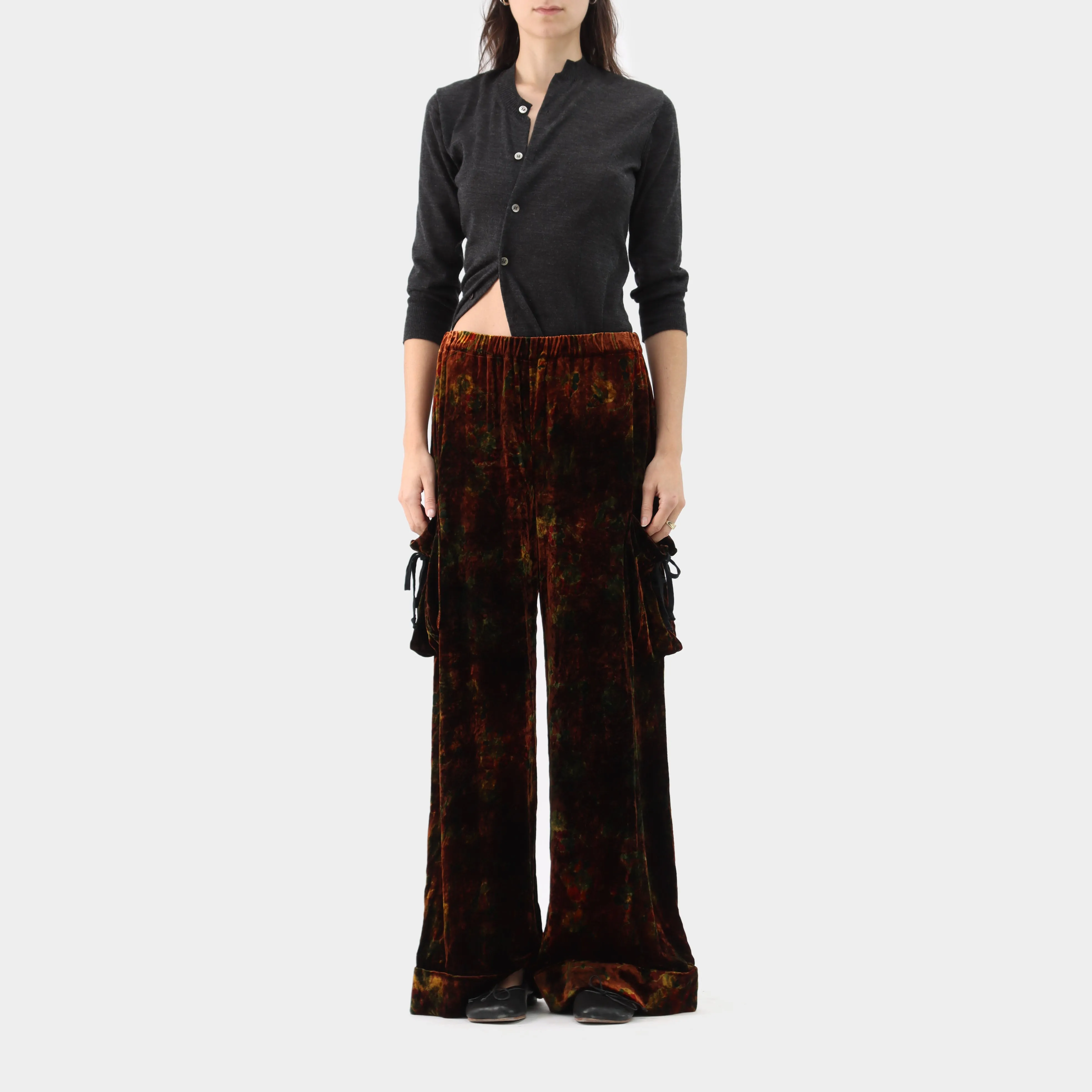 Comme des Garçons Tao Printed Drape Velvet Pants