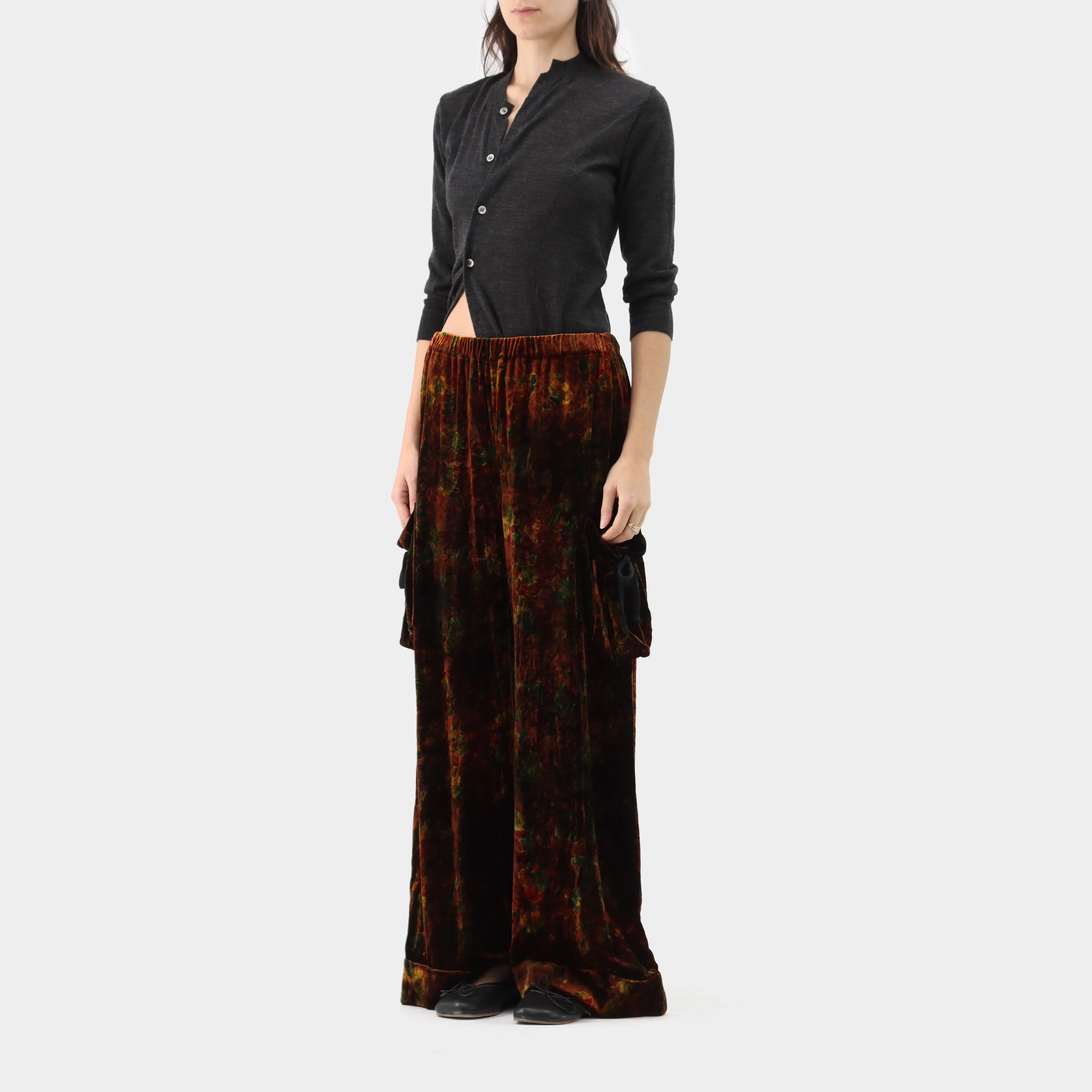 Comme des Garçons Tao Printed Drape Velvet Pants