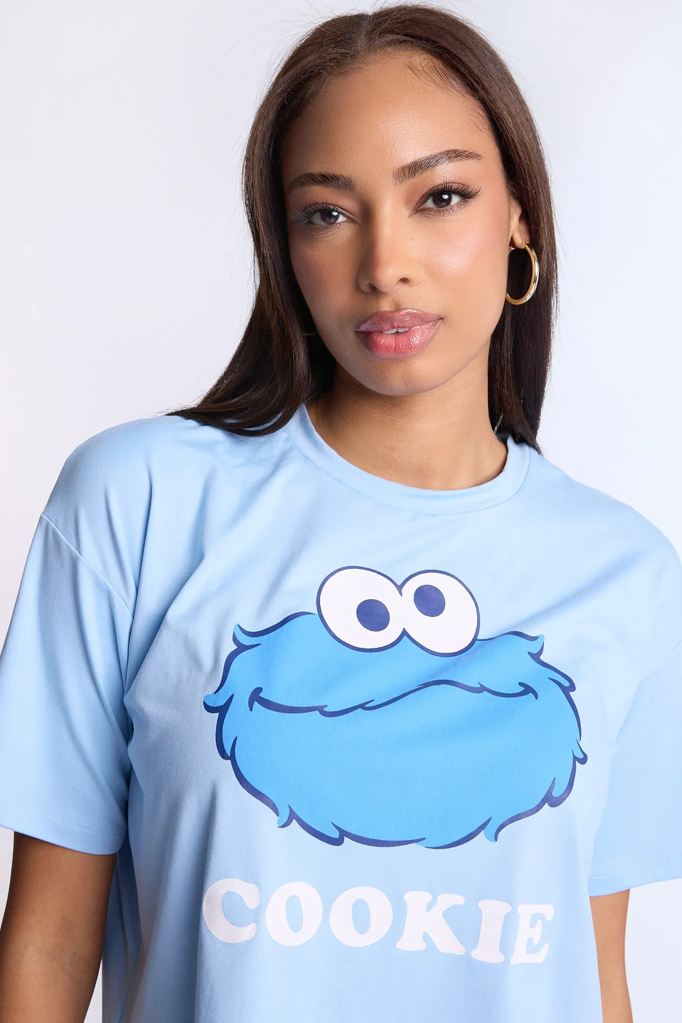 Cookie Monster Super Soft Pajama Tee And Pants 2-Piece Set