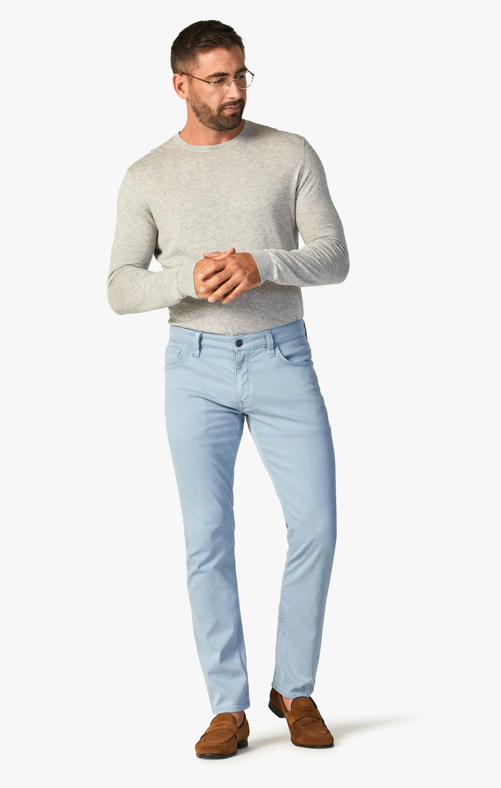 Courage Straight Leg Pants In French Blue Soft Touch