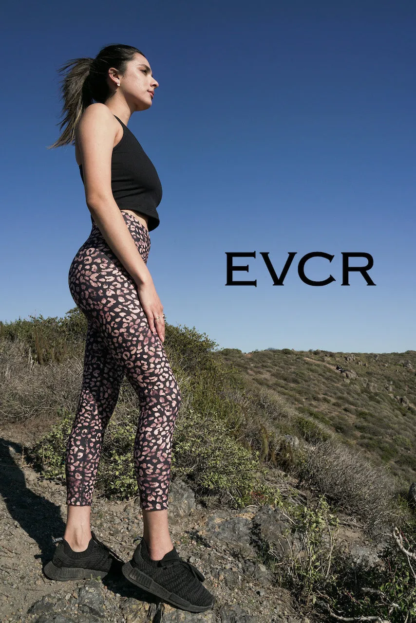 Cristina - Black and Golden Cheetah Cross Over 7/8 Legging (High-Waist) - LIMITED EDITION