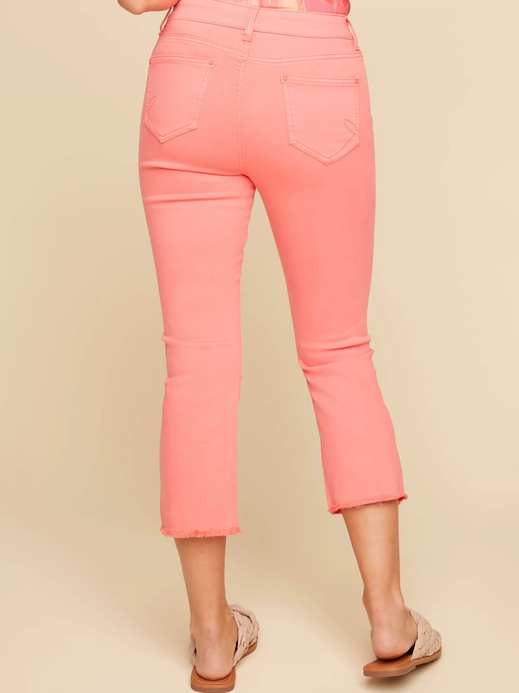 Cropped Bootleg Pant Coral by Renuar