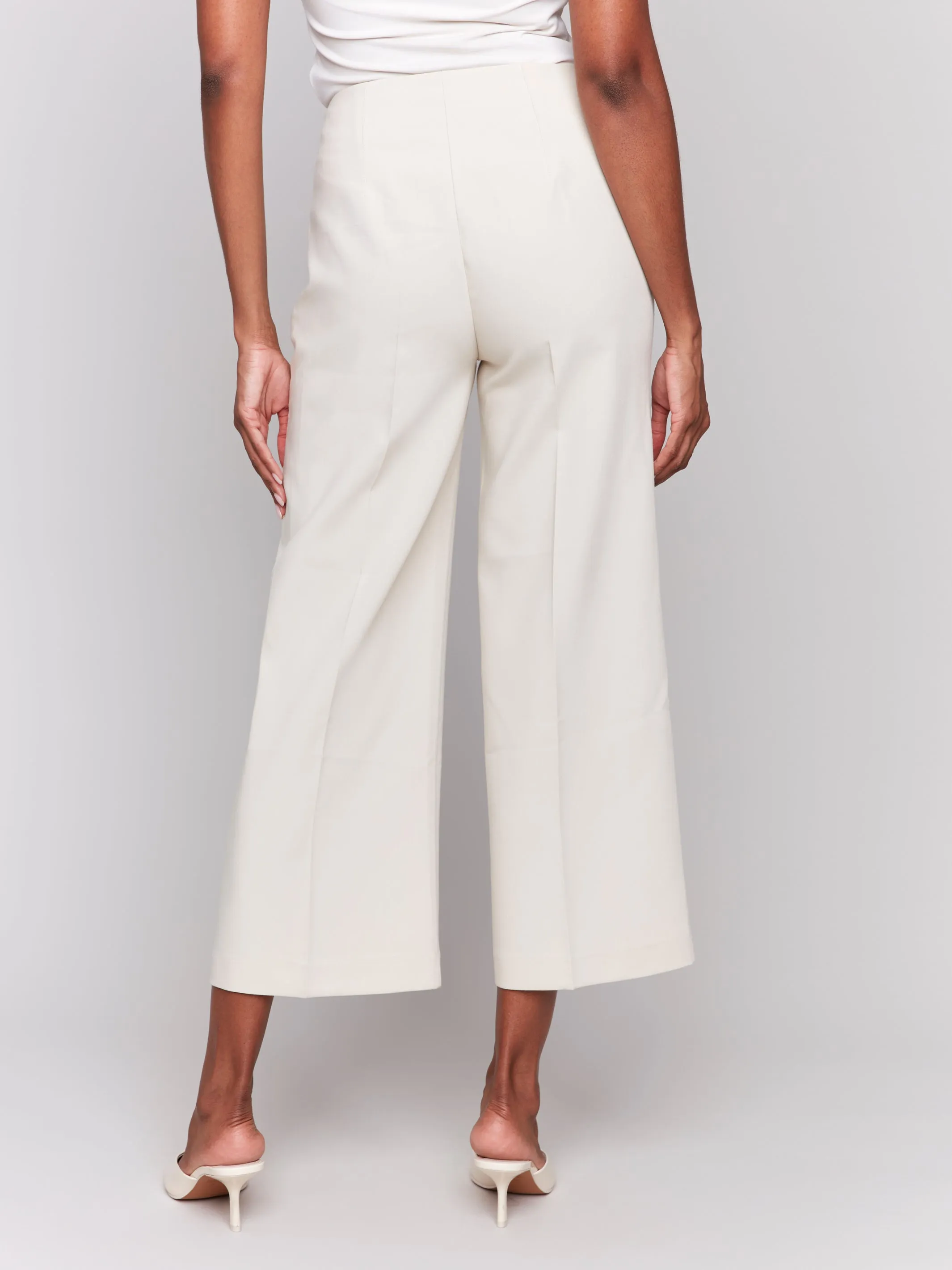 Cropped Wide Leg Pants Beige by Charlie B