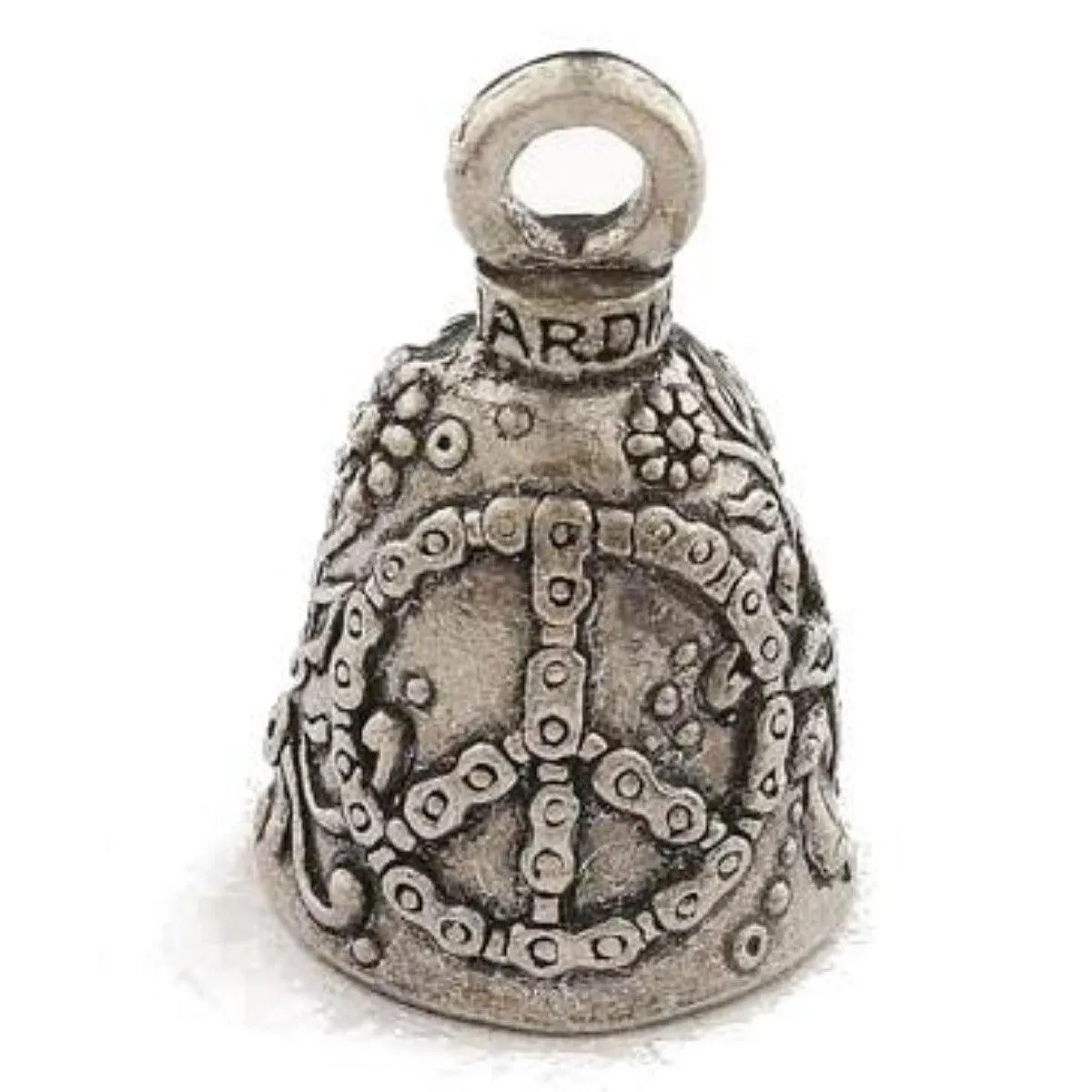 Daniel Smart Guardian Bell® Peace Sign, Pewter, 1.5 x 1 in