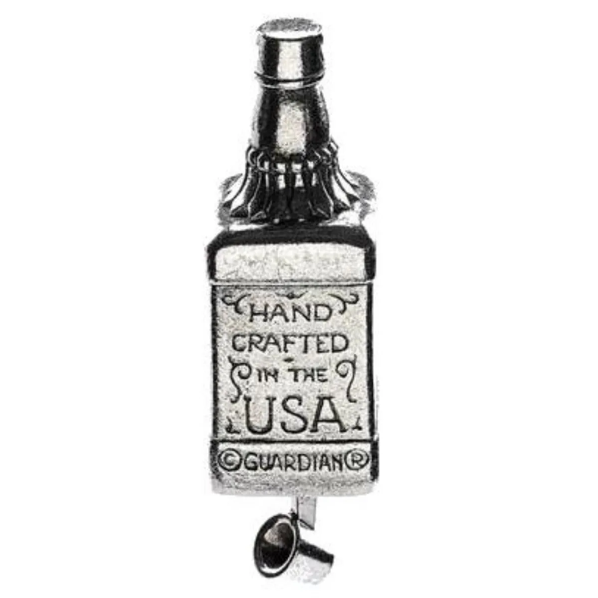 Daniel Smart Guardian Bell® Whiskey Bottle, Pewter, 1.5 x 1 in