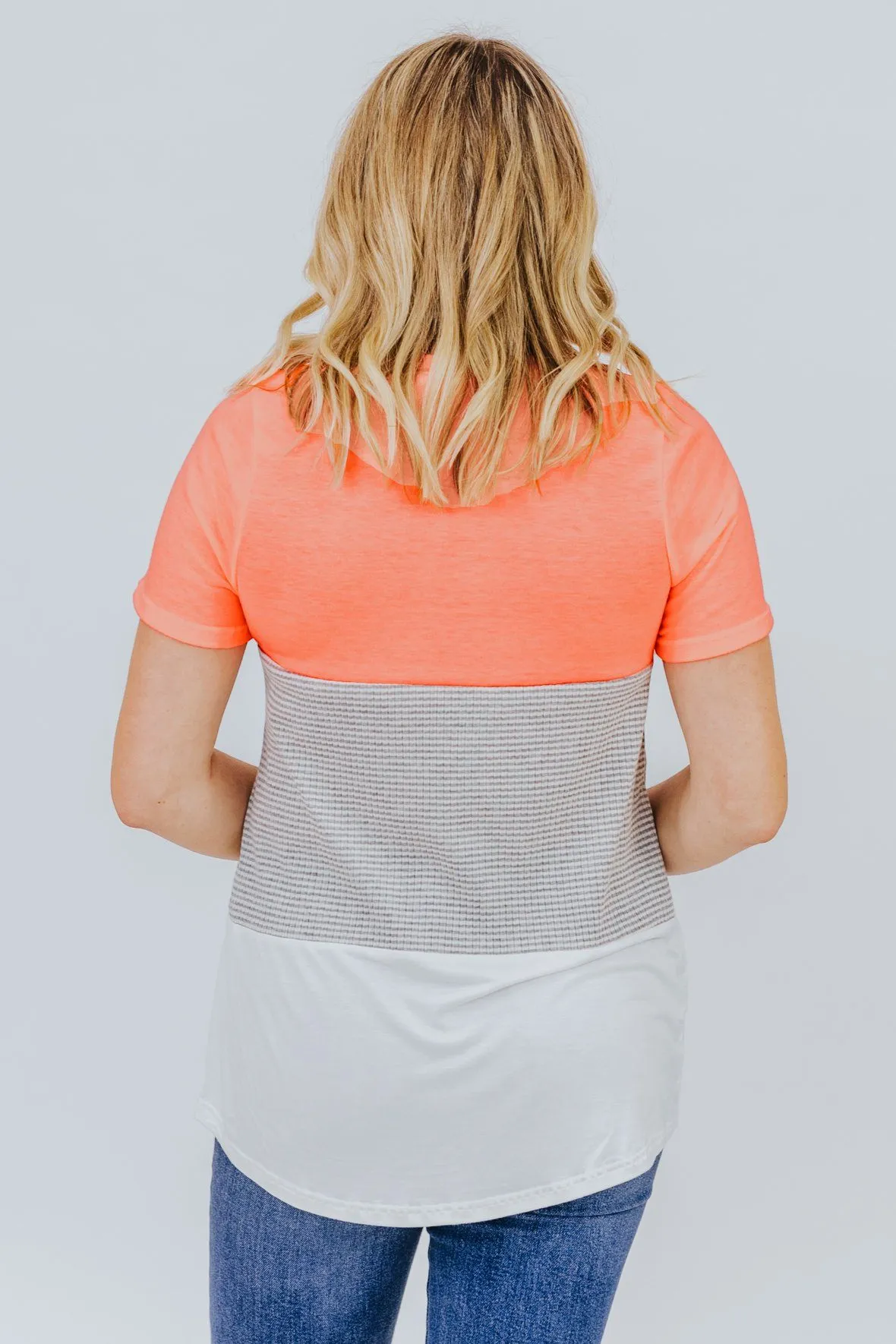 Don't Rain On My Parade Pocketed Tee In Neon Coral