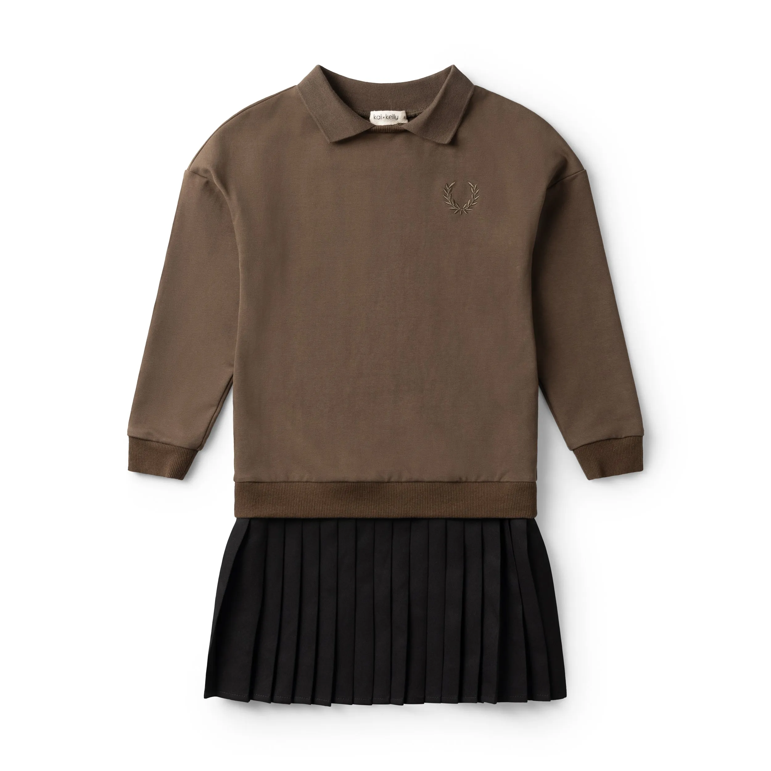 dress leather pleat - khaki