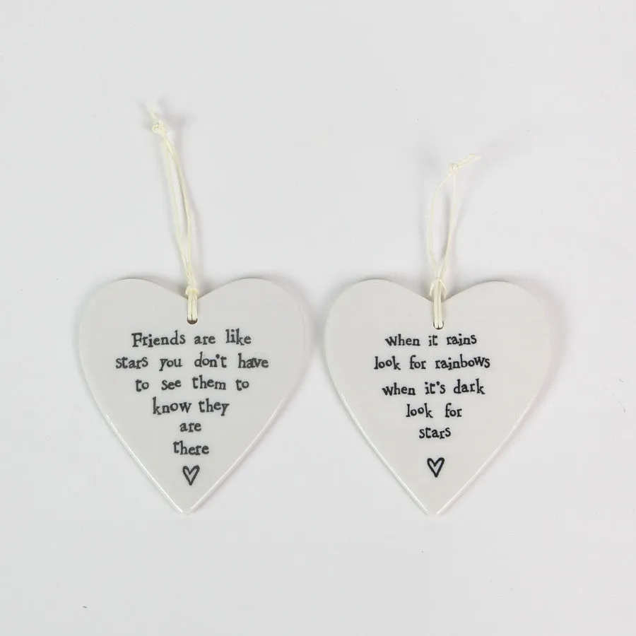 East of India Round Ceramic Hearts with Sentiments (3)