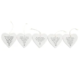 East of India Round Ceramic Hearts with Sentiments (3)