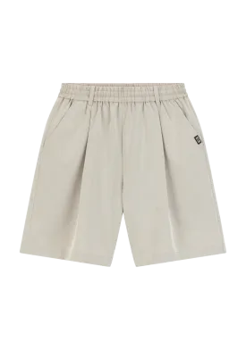 Elastic Waist Single Pleat Shorts