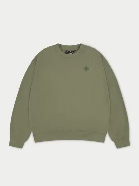 EMBLEM OVERSIZED SWEATSHIRT - KHAKI
