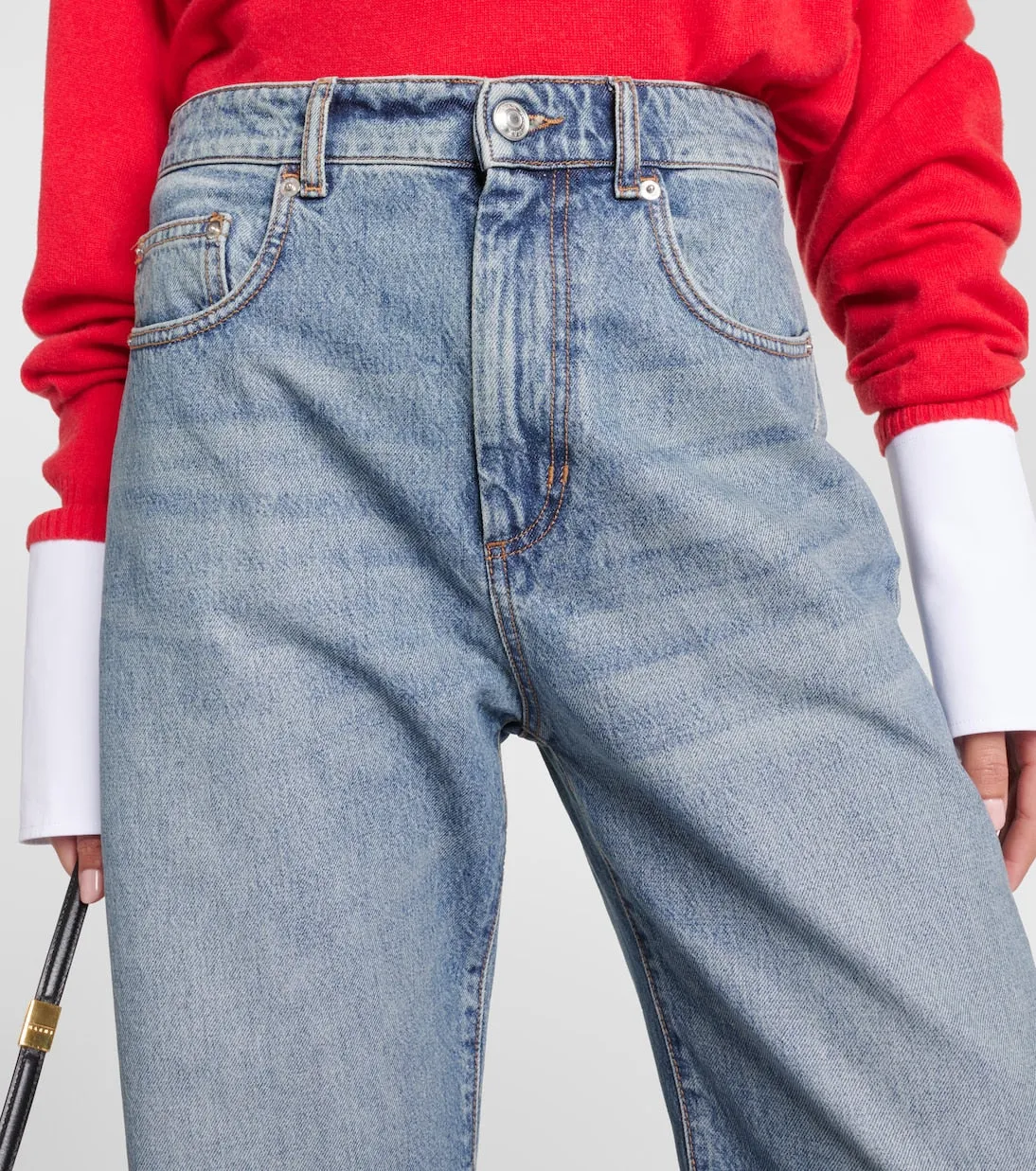 Fido Sportmax High Waist Wide Leg Jeans, Blue