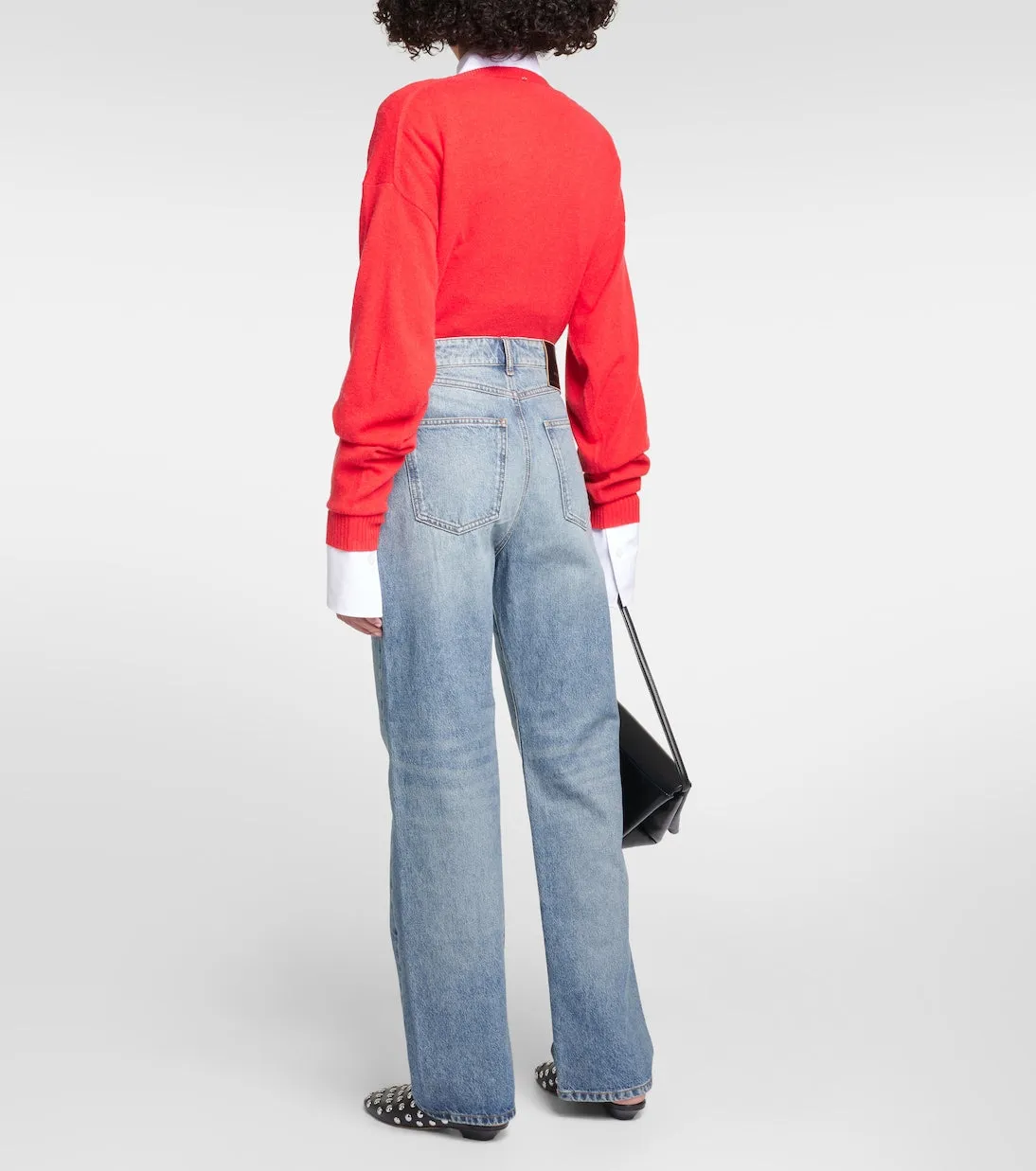 Fido Sportmax High Waist Wide Leg Jeans, Blue