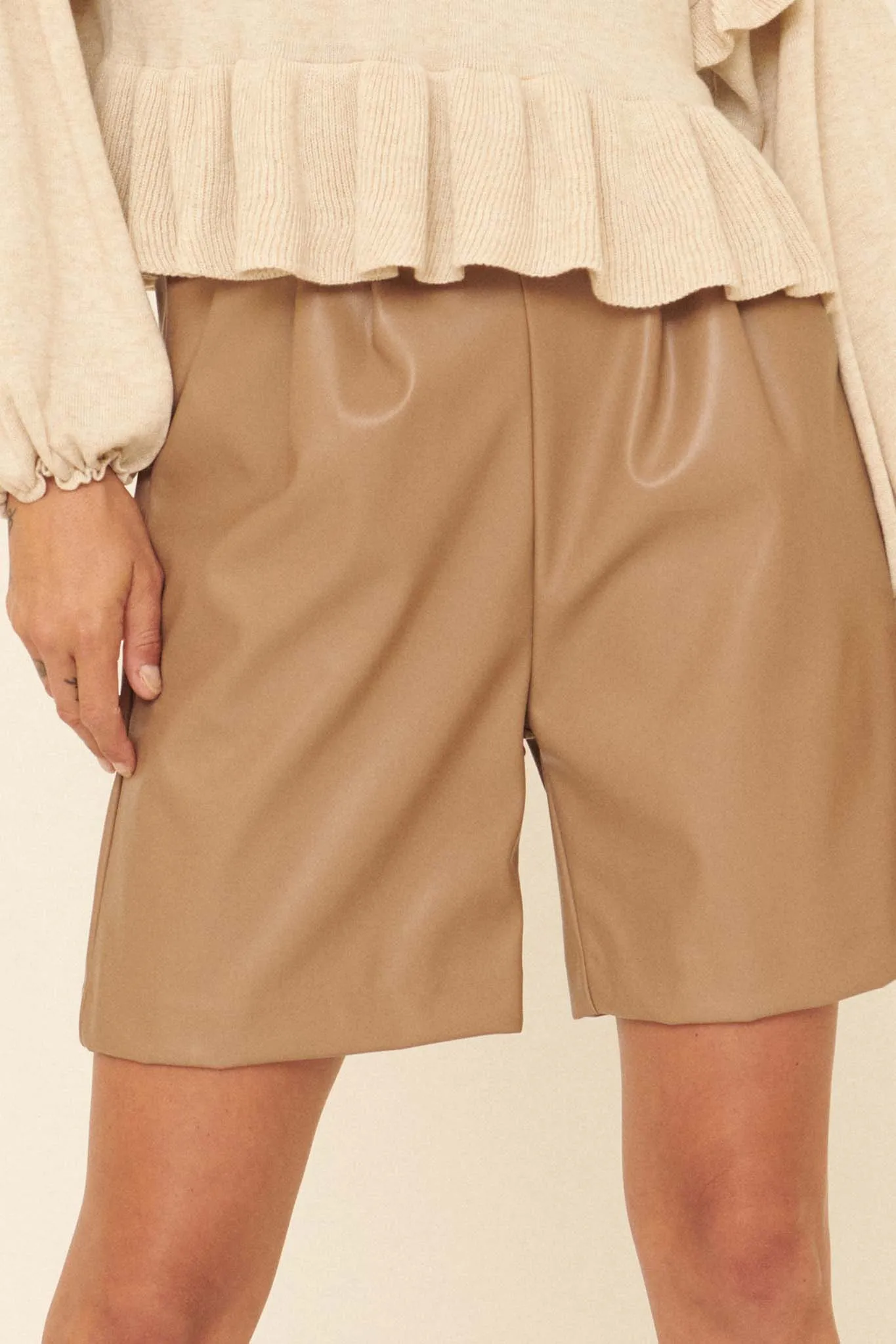 Fight Night Vegan Leather Pocket Shorts