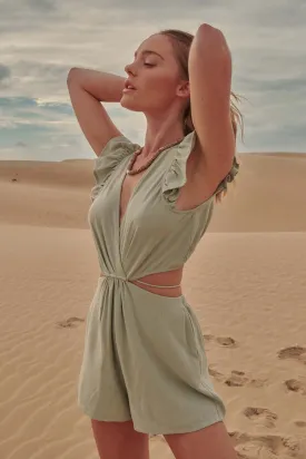 Flying Free Cutout Surplice Romper