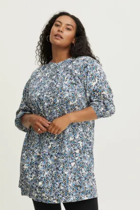 Fransa Plus Kisa Tunic Dutch Blue Mix 20611357