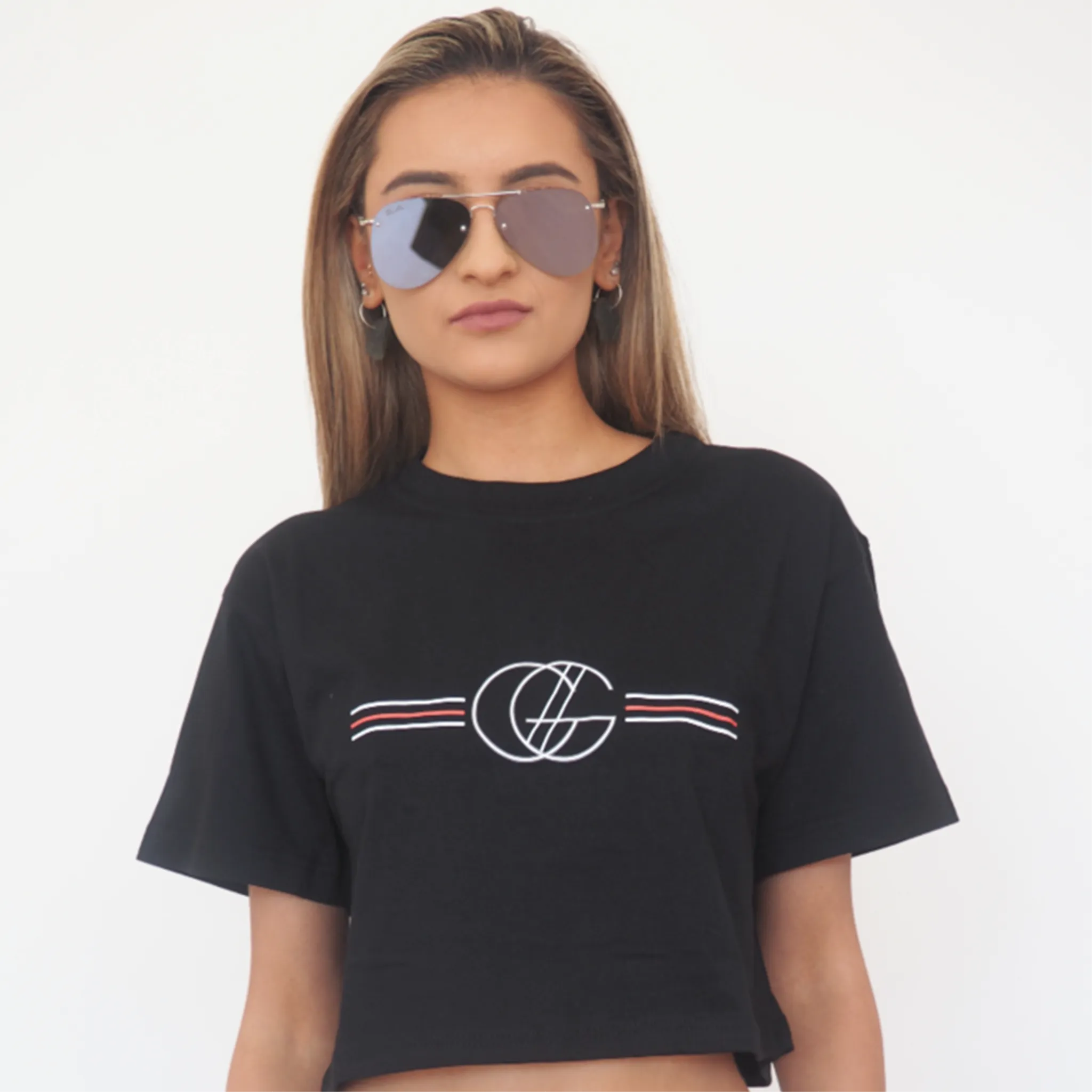 GG CROP T // BLACK