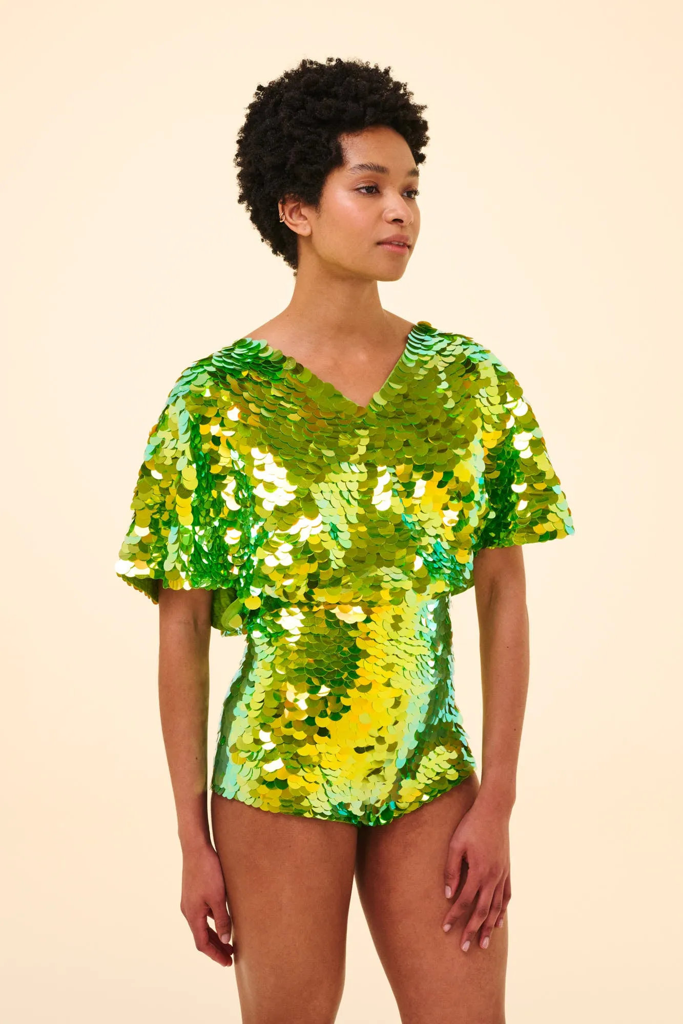 GIGI SEQUIN HOTPANTS - MANTIS
