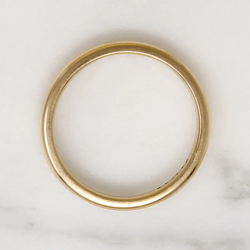 Half Round Comfort Fit Edwardian Gold Band Size 7.5