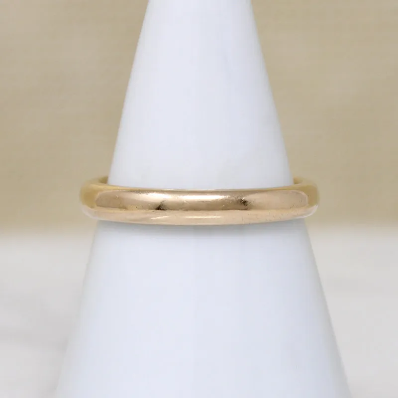 Half Round Comfort Fit Edwardian Gold Band Size 7.5