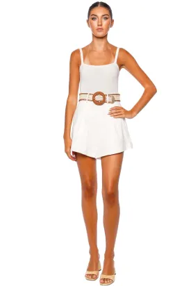 Halliday Ivory Tuck Belted Short