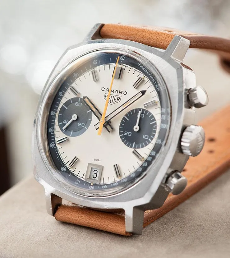 Heuer Camaro Ref 73443 Silver Tachymeter Dial