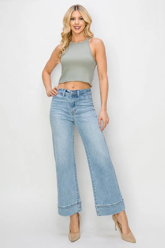 High-Rise Wide Crop Jean