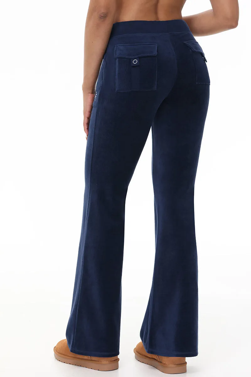 Hollywood Scottie Snap Pocket Cotton Velour Track Pants