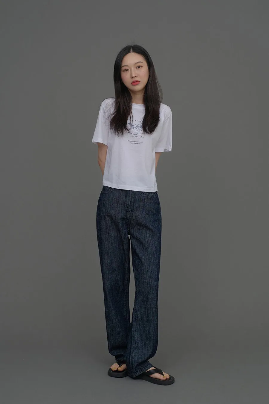 Indigo Wide Leg Jeans CCA15