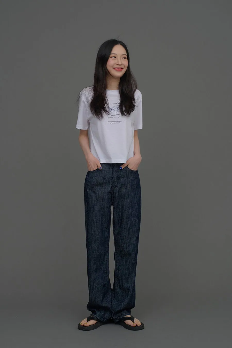 Indigo Wide Leg Jeans CCA15