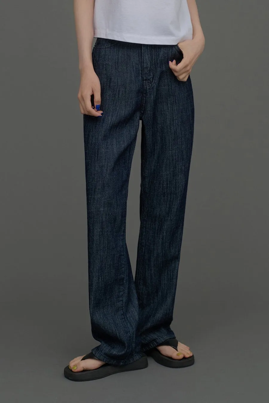 Indigo Wide Leg Jeans CCA15