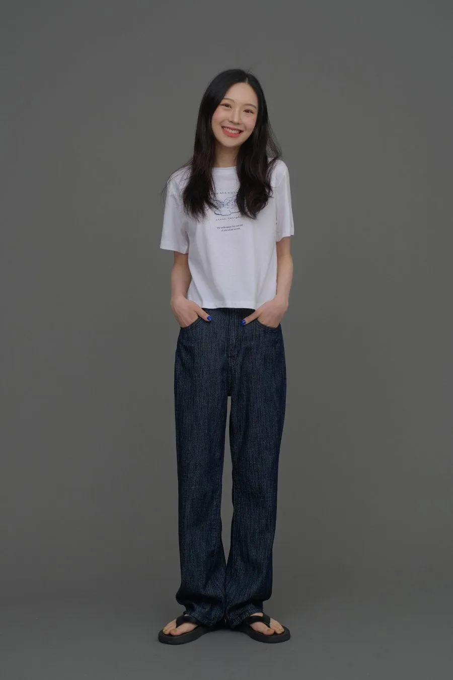 Indigo Wide Leg Jeans CCA15
