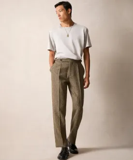 Italian Donegal Side Tab Trouser in Multi Fleck Herringbone