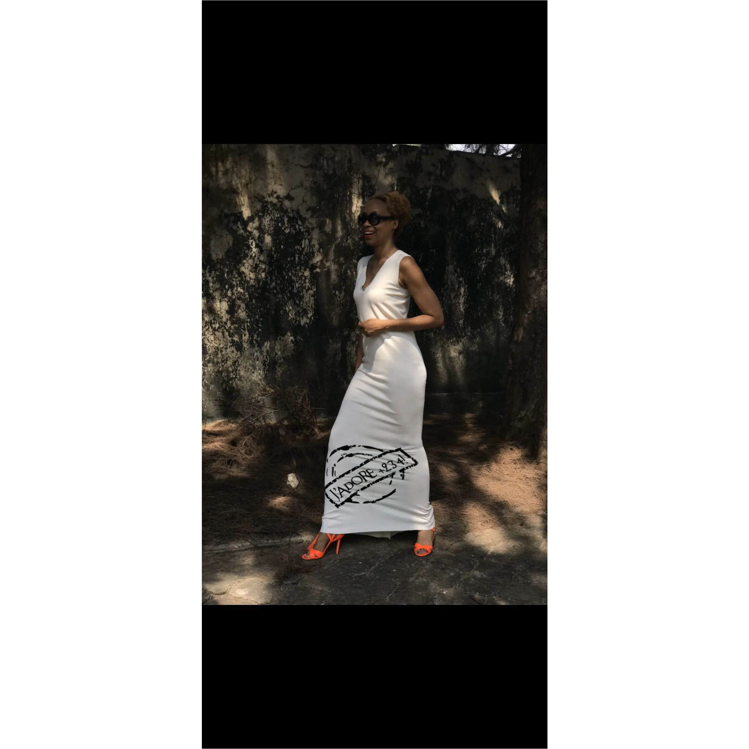 J’Adore  234 Stamp Dress with Print at Base