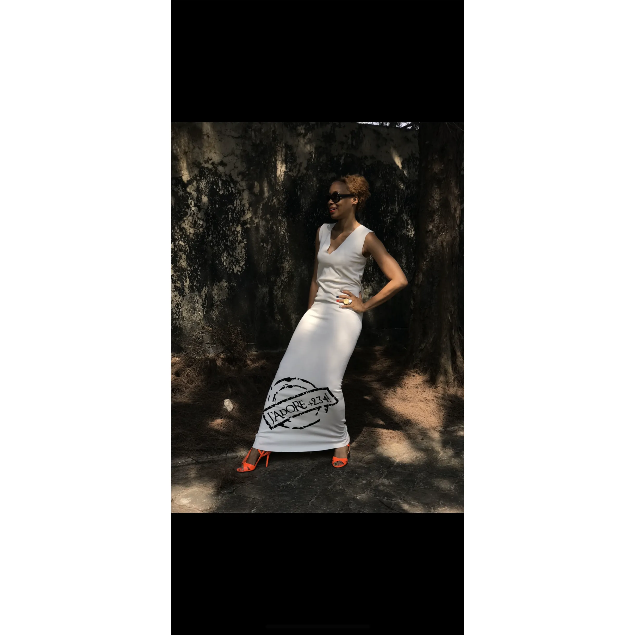 J’Adore  234 Stamp Dress with Print at Base