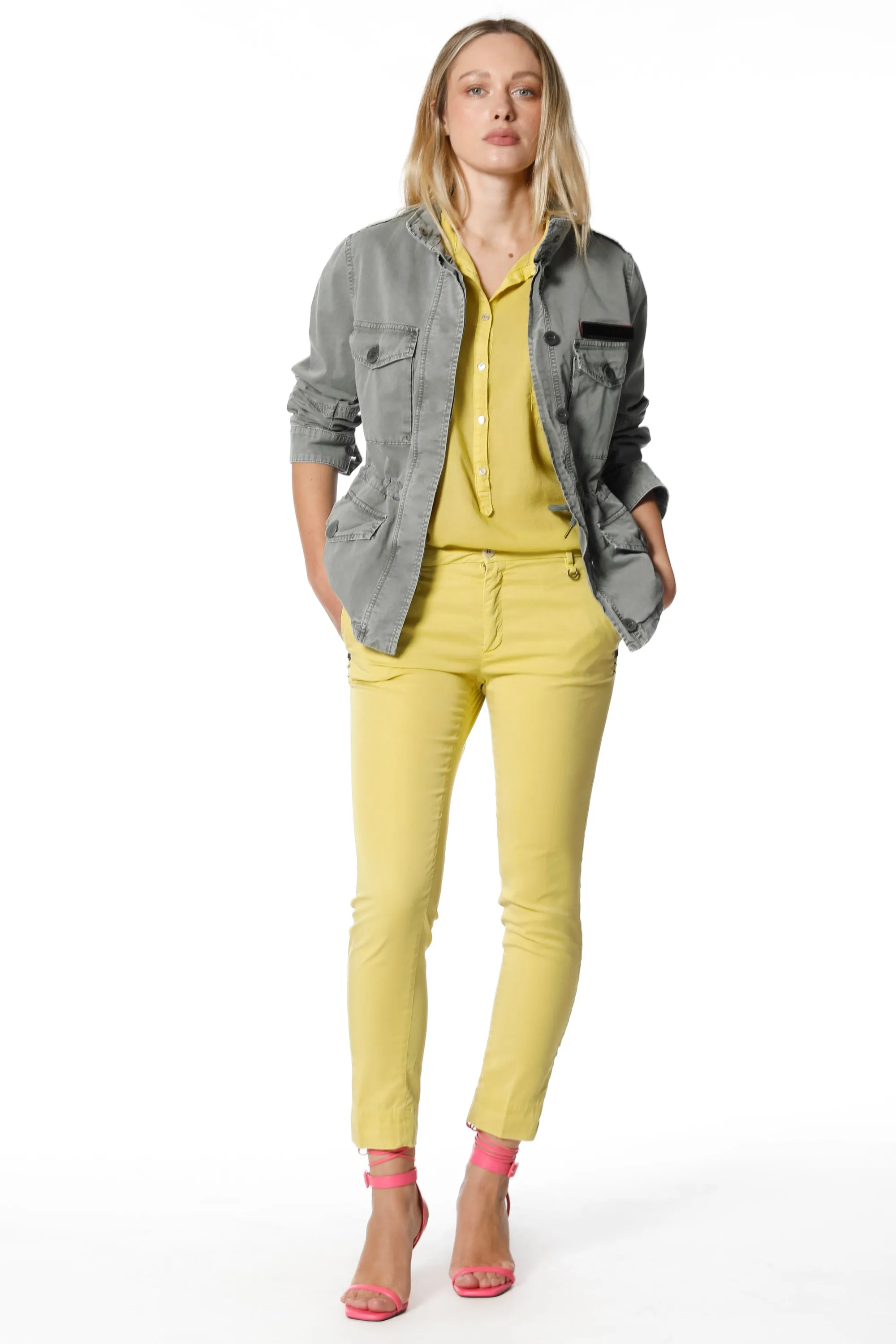 Jaqueline Capri pantalone chino donna in tencel curvy
