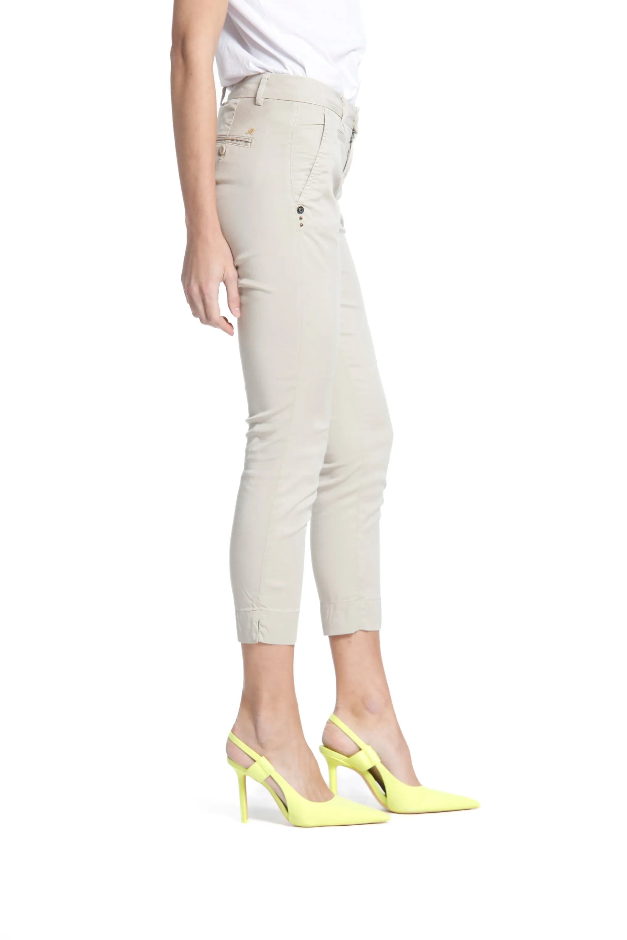 Jaqueline Capri pantalone chino donna in tencel curvy