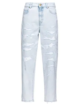 Jeans Maddie Mom-Fit Chiari con Strappi
