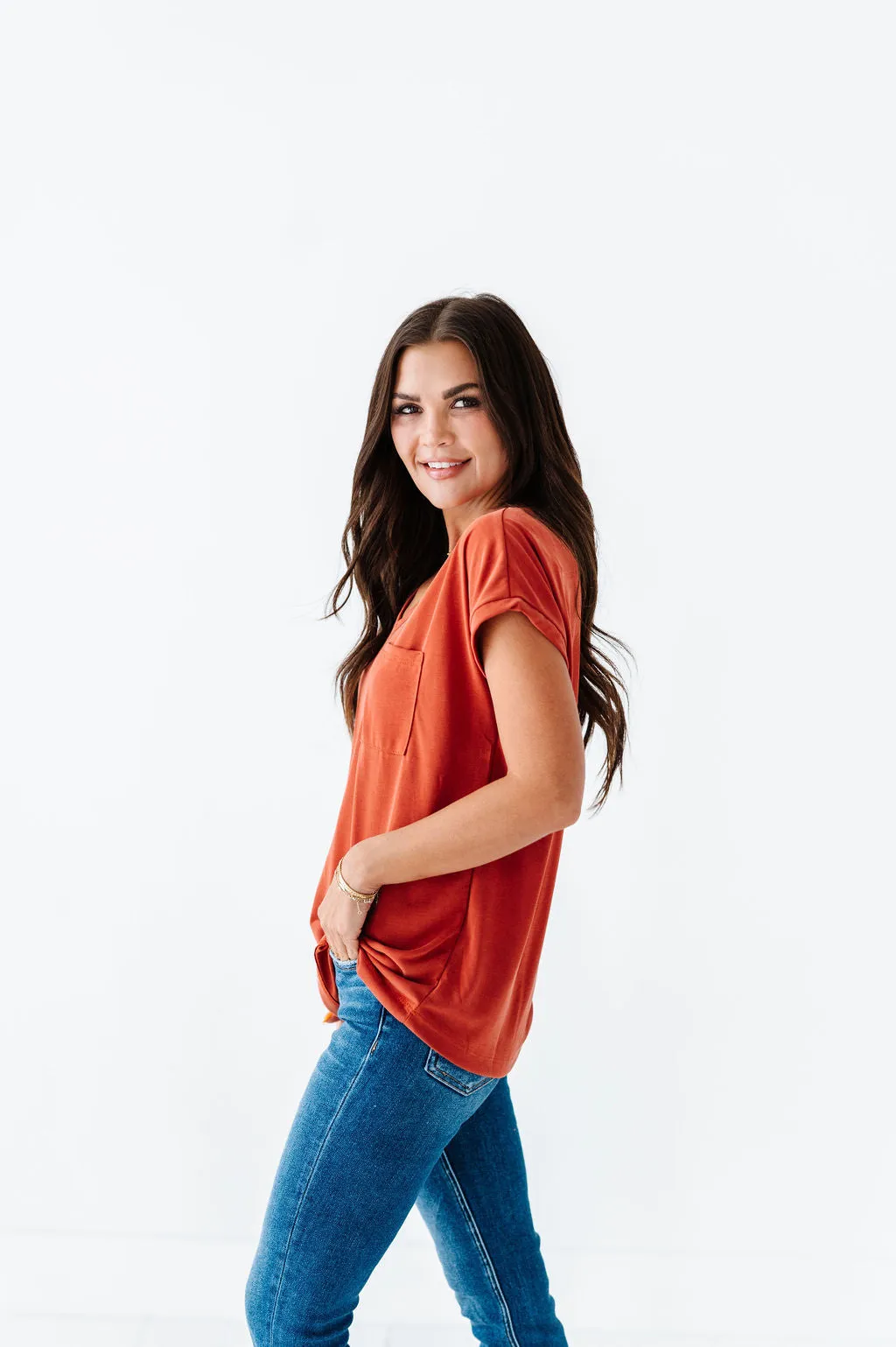 Jersey Girl Top in Rust