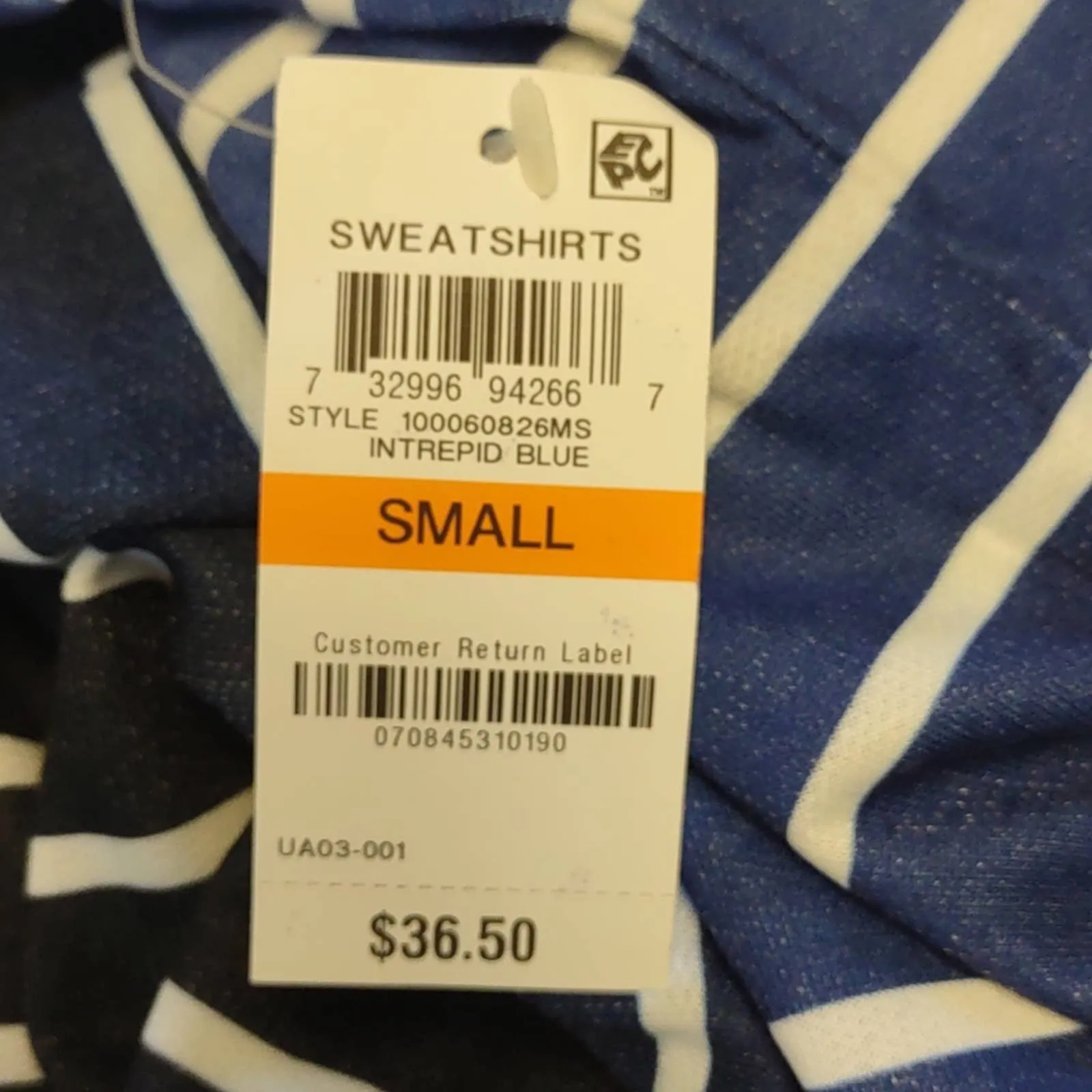 Karen Scott Sport Ombré Striped Cowlneck Sweatshirt Top Blue Small