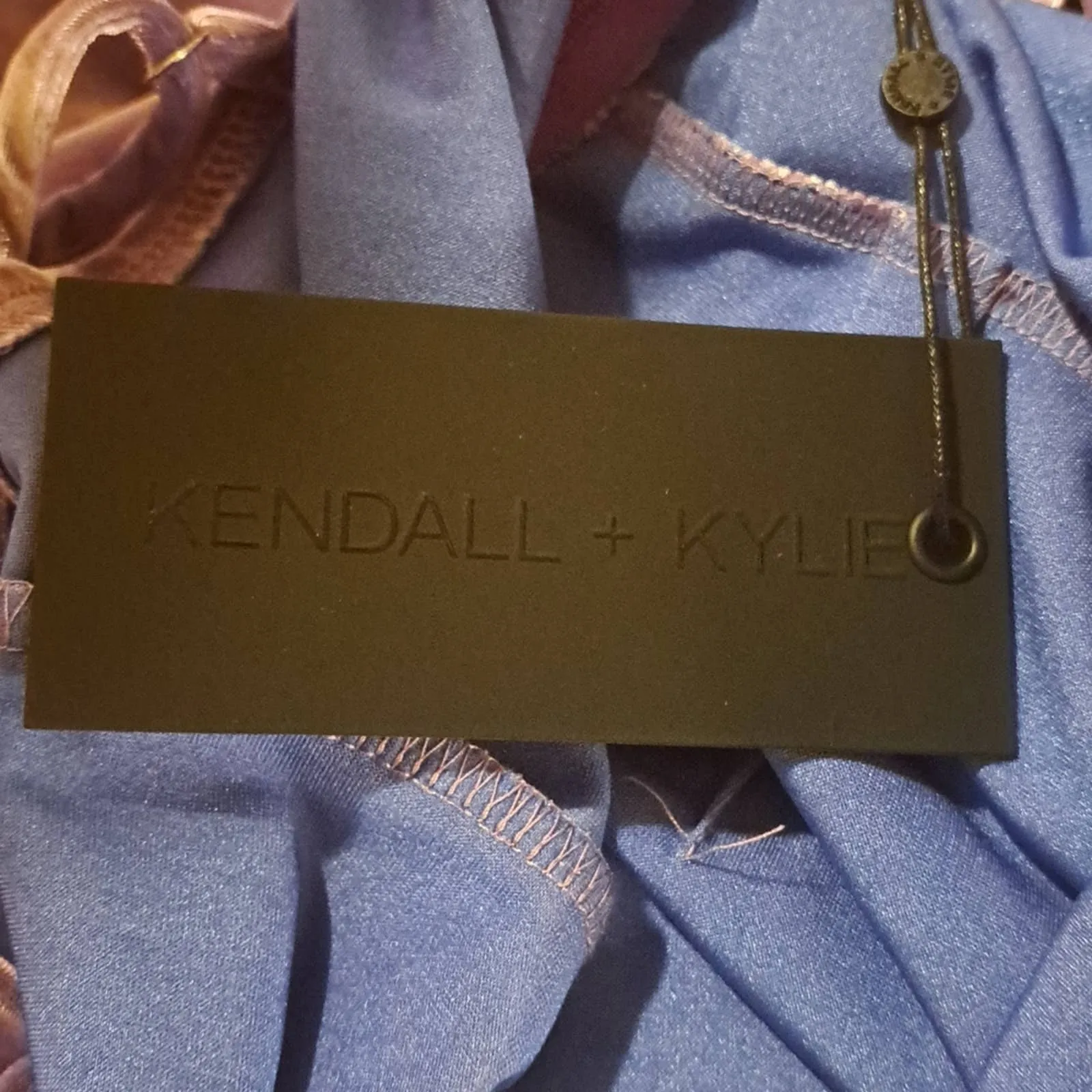 KENDALL   KYLIE Velvet Front Wrap Cascading Mini Dress