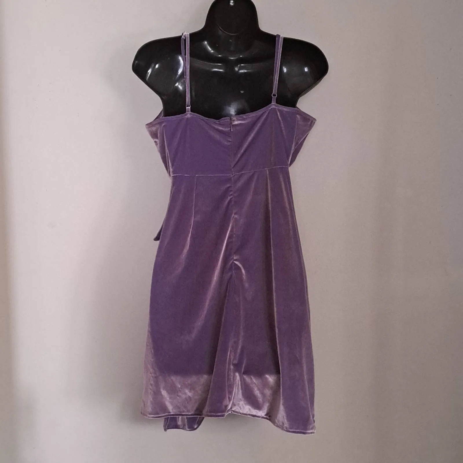 KENDALL   KYLIE Velvet Front Wrap Cascading Mini Dress