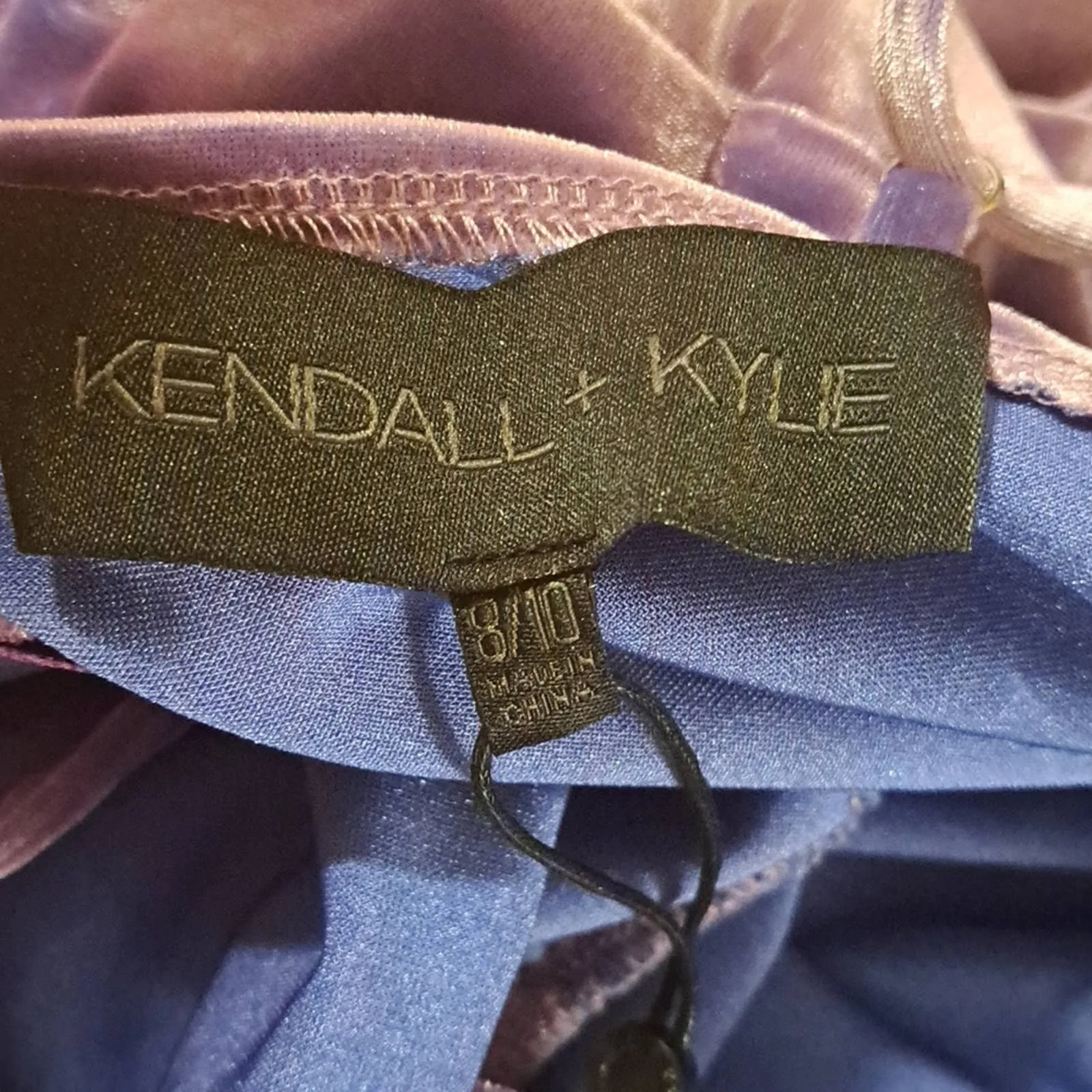 KENDALL   KYLIE Velvet Front Wrap Cascading Mini Dress