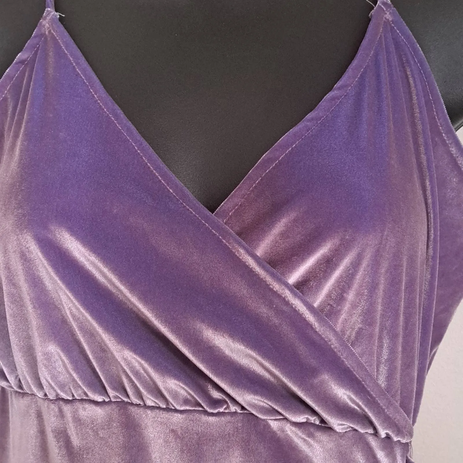 KENDALL   KYLIE Velvet Front Wrap Cascading Mini Dress