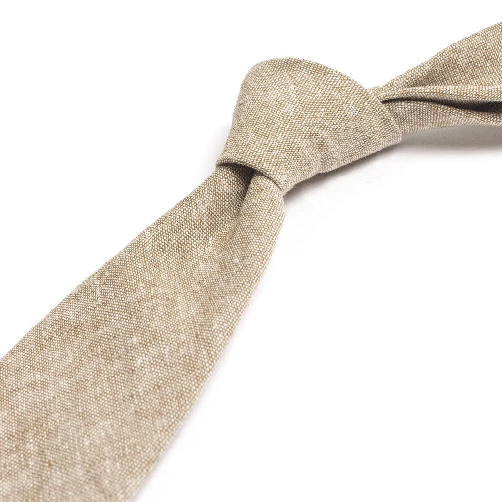 Khaki Linen Chambray Tie